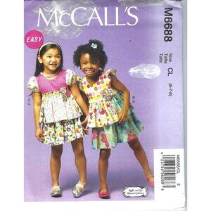 Girls Ruffled Top & Skirt Sewing Pattern McCalls M6688 Size‎ 2-5